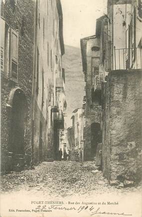 CPA FRANCE 06 "Puget Théniers, rue des Augustins et du Marché"