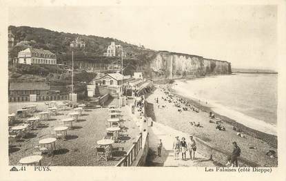 / CPA FRANCE 76 "Puys, les falaises"