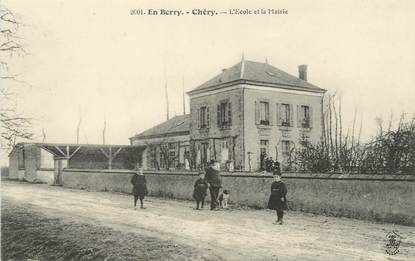 / CPA FRANCE 18 "Chéry, l'école et la mairie"