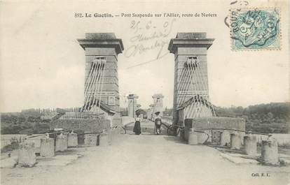 / CPA FRANCE 18 "Le Guetin, pont suspendu"