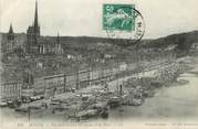 76 Seine Maritime / CPA FRANCE 76 "Rouen, vue panoramique des quais et du port"