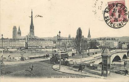 / CPA FRANCE 76 "Rouen, le pont Corneille" / TRAM