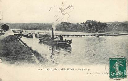 / CPA FRANCE 77 "Champagne sur Seine, le barrage"