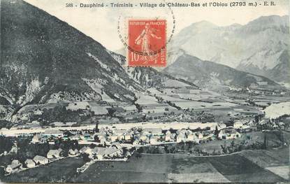 / CPA FRANCE 38 "Tréminis, village de Château Bas et l'Obiou"