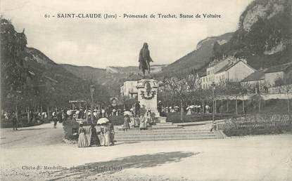 / CPA FRANCE 39 "Saint Claude promenade de Truchet, statue de Voltaire"