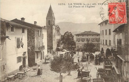 / CPA FRANCE 06 "La Tour, la place et l'église "