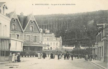 / CPA FRANCE 76 "Montivilliers, la gare et la côte Sainte Croix"