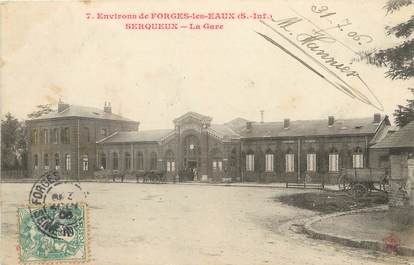 / CPA FRANCE 76 "Environs de Forges Les Eaux, Serqueux, la gare"