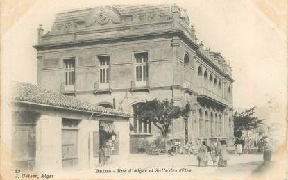 CPA ALGERIE "Batna, rue d'Alger et salle des Fêtes"