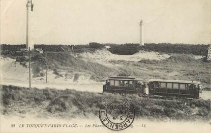 / CPA FRANCE 62 "Le Touquet, Paris Plage, les phares et le tramway"