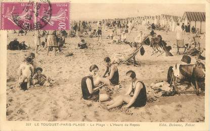 / CPA FRANCE 62 "Le Touquet, Paris Plage, la plage à l'heure du repos"