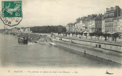 / CPA FRANCE 71 "Macon, vue générale des quais de Sud et de Marans"