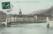 38 Isere / CPA FRANCE 38 "Grenoble, pont suspendu sur l'Isère et le palais de justice"