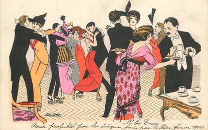 CPA ILLUSTRATEUR SAGER "Le Thé Tango"