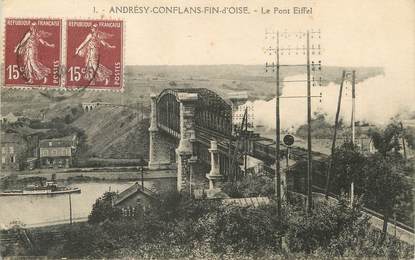 / CPA FRANCE 78 "Andresy Conflans Fin d'OIse, le pont Eiffel"