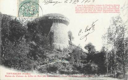 / CPA FRANCE 85 "Tiffauges, ruines du château de Gilles de Rais"