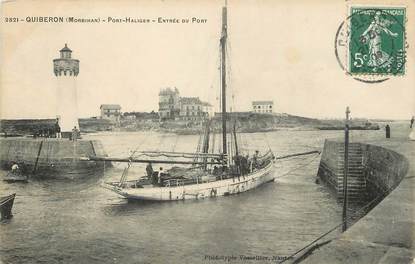 / CPA FRANCE 56 "Quiberon, Port Haligen, entrée du port"