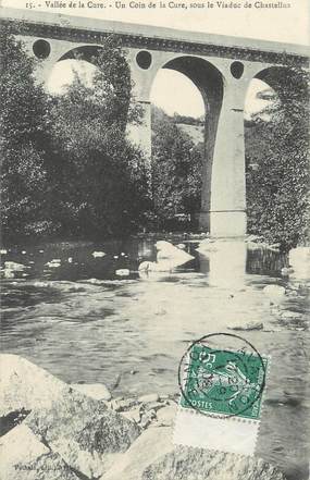 / CPA FRANCE 89 "Vallée de la Cure, un coin de la cure sous le viaduc de Chastellux"