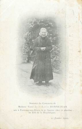 / CPA FRANCE 92 "Fontenay aux Rose, souvenir du centenaire de Madame Veuve Jean Louis Bonnejean"