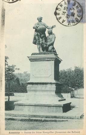 / CPA FRANCE 07 "Annonay, statue des frères Montgolfier"