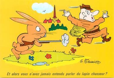  CPSM    ILLUSTRATEUR MEUNIER  "  et alors vous n'avez jamais entendu parler du lapin chasseur"