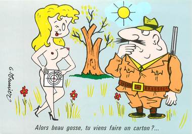  CPSM   ILLUSTRATEUR MEUNIER  "  alors beau gosse, tu viens faire un carton"