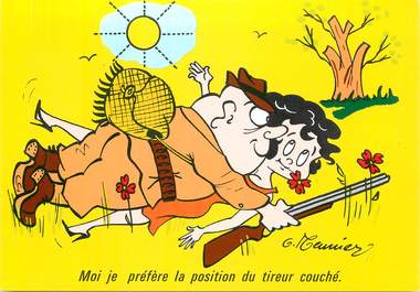  CPSM   ILLUSTRATEUR MEUNIER  "  moi je prefere la position... " / CHASSE