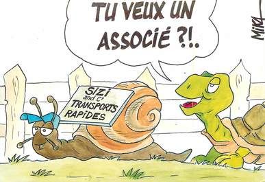 CPSM ILLUSTRATEUR MIKA "Escargot et tortue"