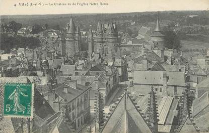 / CPA FRANCE 35 "Vitré, le château vu de l'église Notre Dame"