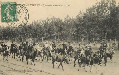 / CPA FRANCE 85 "Sables d'Olonne, promenades à Ânes dans la forêt"