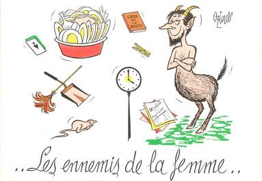 CPSM  ILLUSTRATEUR  OZIOULS "Les ennemis de la femme"