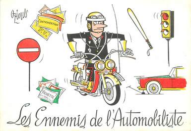 CPSM  ILLUSTRATEUR  OZIOULS "Les ennemis de l'Automobiliste"