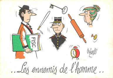 CPSM  ILLUSTRATEUR  OZIOULS "Les ennemis de l'Homme"