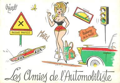 CPSM  ILLUSTRATEUR  OZIOULS "Les amies de l'Automobiliste"