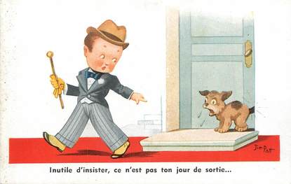 CPA ILLUSTRATEUR JIM PATT "Inutile d'insister..." / CHIEN