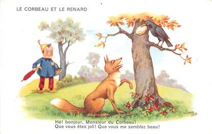 CPA ILLUSTRATEUR JIM PATT "Le Corbeau et le renard..." 