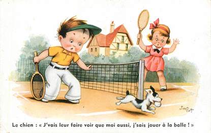 CPA ILLUSTRATEUR JIM PATT "TENNIS"