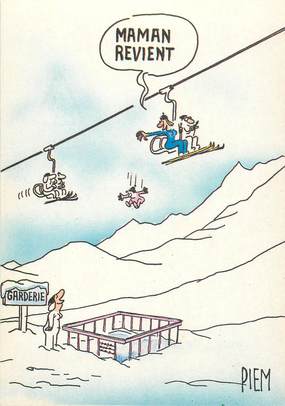  CPSM   ILLUSTRATEUR   PIEM  /  HUMOUR  /  SKI