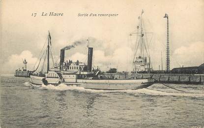 / CPA FRANCE 76 "Rouen" / REMORQUEUR / CARTE PUBLICITAIRE