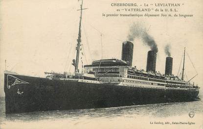 / CPA FRANCE 50 "Cherbourg, le Leviathan ex Vaterland de la U.S.L"