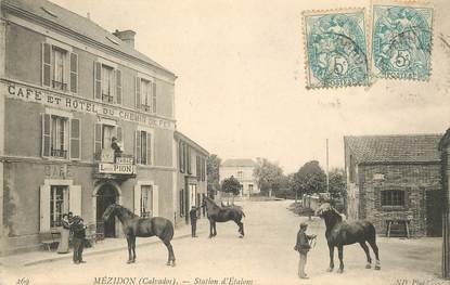 CPA FRANCE 14 "Mézidon, station d'Etalons, café et Hotel du Chemin de fer"