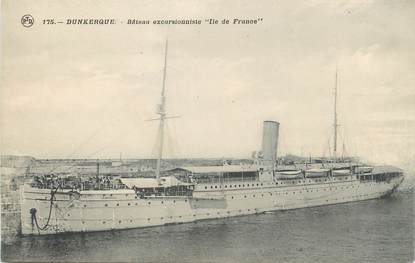 / CPA FRANCE 59 "Dunkerque, bateau excursionniste Ile de France"