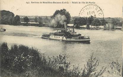 / CPA FRANCE 78 "Environs de Houilles Bezons, peinte de l'Ile Saint Martin" / REMORQUEUR
