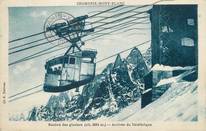 / CPA FRANCE 74 "Chamonix Mont Blanc, station des glaciers" / TELEPHERIQUE