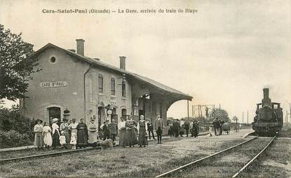 CPA FRANCE 33 "Cars Saint Paul, la gare" / TRAIN