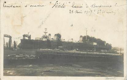 CARTE PHOTO FRANCE 33 "Bordeaux, cuirassé d'escadre 1907"