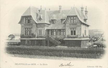 / CPA FRANCE 14 "Deauville sur Mer, la Hutte"