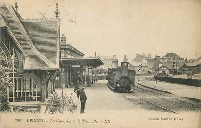 / CPA FRANCE 14 "Lisieux, la gare, ligne de Trouville"