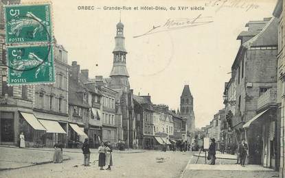/ CPA FRANCE 14 "Orbec, grande rue et hôtel Dieu"