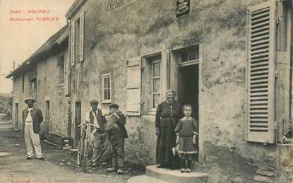 CPA FRANCE 71 "Nourru, restaurant Terrier" / FEMME A BARBE